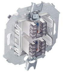 Розетка компьютерная Simon 15 встраиваемая белая 2хRJ45 (1591593-030) - фото 4