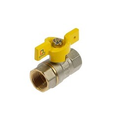 Кран для газа, латунный, внутренняя резьба, бабочка, 1/2", (шт.)