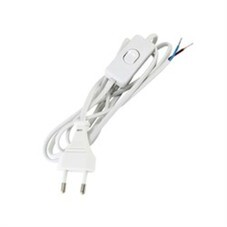 Шнур ШВВП 2х0,75 мм² с проходным выключателем белый 1,7 м