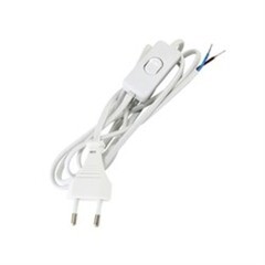 Шнур ШВВП 2х0,75 мм² с проходным выключателем белый 1,7 м