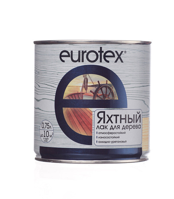 Изображение товара Лак алкидно-уретановый яхтный Eurotex бесцветный 0,75 л полуматовый
