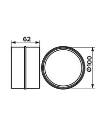 Соединитель для круглых воздуховодов ERA с обратным клапаном пластиковый d100 мм - фото 3