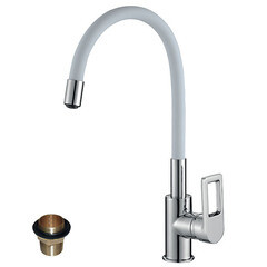 Смеситель для кухни Rossinka Z хром/белый с гибким изливом однорычажный (Z35-35U-White) - фото 2