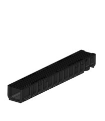 Лоток водоотводный пластиковый 1000х145х120 мм Gidrolica с чугунной решеткой класс С250 (8016) - фото 19