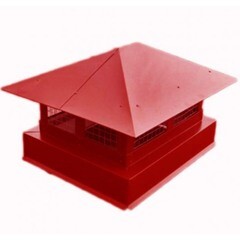 Дымник на трубу 310х310 мм 0,45 Pe с пленкой Ral 3011 коричнево-красный