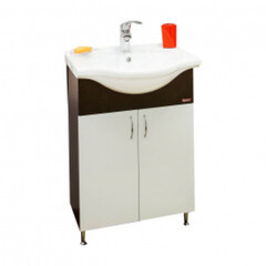 Тумба Sanflor Мокко 50 венге белый сплит с раковиной Уют 50