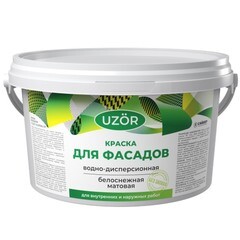 Краска водно-дисперсионная фасадная Узор белая 6 кг