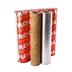 Теплоизоляция для труб Rockwool 100 ДМ минеральная вата 32х30 мм 10 пог.м навивная фольгированная