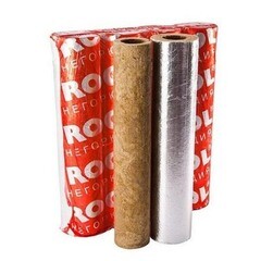 Теплоизоляция для труб Rockwool 100 ДМ минеральная вата 76х30 мм 6 пог.м навивная фольгированная