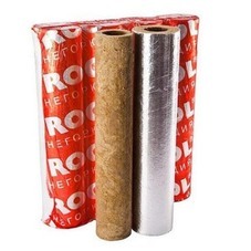 Теплоизоляция для труб Rockwool 100 ДМ минеральная вата 89х30 мм 6 пог.м навивная фольгированная