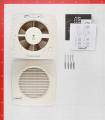 Вентилятор осевой Cata B-12 Plus 170х170 мм d120 мм слоновая кость - фото 3