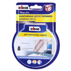 Лента клейкая монтажная для зеркал Unibob двусторонняя 19 мм 5 м - фото 2