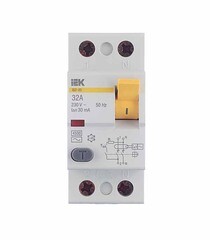 Изображение товара УЗО IEK Karat ВД1-63 32А 1P+N тип AC 30 мА 4,5 кА (MDV10-2-032-030)