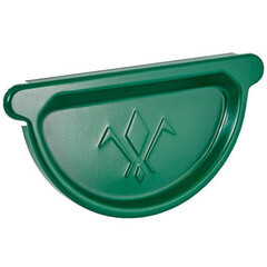 Заглушка желоба Аквасистем металлическая с резиновым уплотнителем d125 мм RAL 6005