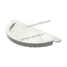 Заглушка желоба Grand System lite металлическая двухсторонняя d125 мм белый RAL 9003