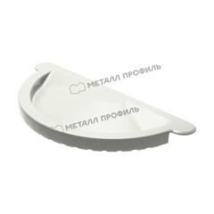 Заглушка желоба Grand System lite металлическая двухсторонняя d125 мм белый RAL 9003