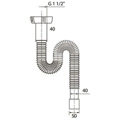 Сифон для раковины и мойки Wirquin Pro 1 1/2х40 мм без выпуска с соединением 40/50 мм (30717995) - фото 3