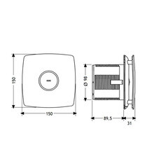 Вентилятор осевой Cata X-Mart 10 Inox 150х150 мм d100 мм серебро - фото 3