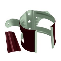 Хомут для труб Оптима на деревянную стену d90 мм красное вино RAL 3005