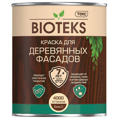 Изображение товара Краска фасадная по дереву Текс Bioteks алкидная база D бесцветная 9 л