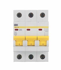 Автоматический выключатель модульный IEK Karat ВА 47-29 3P 63А тип C 4,5 кА 400 В (MVA20-3-063-C) - фото 1