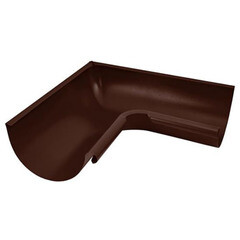 Угол желоба Металл Профиль Grand Line lite металлический внутренний d125 мм 90° коричневый шоколад двухсторонний RAL 801