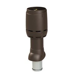 Вентиляционный выход вытяжки Vilpe Flow d125 коричневый RR 32 изолированный с колпаком