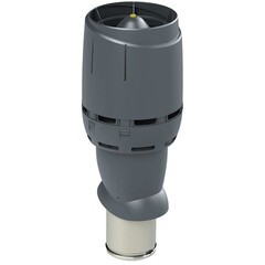 Вентиляционный выход вытяжки Vilpe Flow d160 серый 500 мм RR 23 изолированный с колпаком