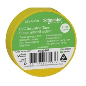 Изолента ПВХ Schneider electric, 19мм х 20м, желтая — купить в Санкт ...