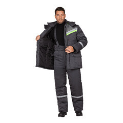 Костюм рабочий мужской утепленный ГК Спецобъединение Вьюга 52-54 рост 170-176 см темно-серый - фото 2