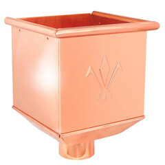 Воронка желоба Аквасистем металлическая квадратная d150/100 мм медный