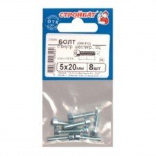 Болт с внутренним шестигранником оцинкованный DIN912 М5х20 мм 8 шт 248761