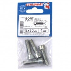 Болт с внутренним шестигранником оцинкованный DIN912 М8х30 мм 4 шт 206291