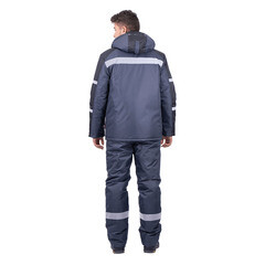 Костюм рабочий мужской утепленный ГК Спецобъединение Роуд 52-54 рост 182-188 см темно-серый/черный - фото 10