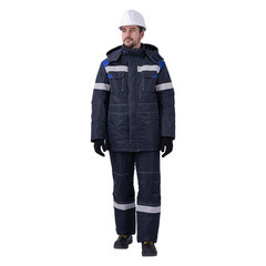 Изображение товара Костюм рабочий мужской утепленный ГК Спецобъединение Старатель 48-50 рост 182-188 см темно-синий/васильковый