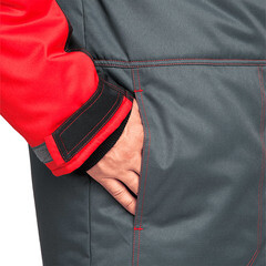 Костюм рабочий мужской утепленный ГК Спецобъединение КМ-10 44-46 рост 170-176 см серо-черный/красный - фото 7