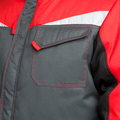 Костюм рабочий мужской утепленный ГК Спецобъединение КМ-10 44-46 рост 170-176 см серо-черный/красный - фото 2