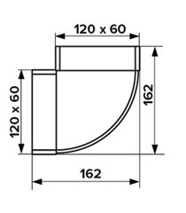 Колено горизонтальное пластиковое для плоских воздуховодов 60х120 мм 90° - фото 3