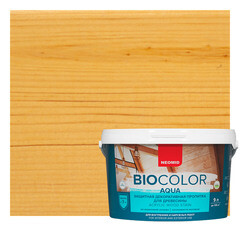 Защитная декоративная пропитка для древесины Neomid BioColor Aqua сосна 9 л