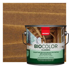 Защитная декоративная пропитка для древесины Neomid BioColor Classic дуб 0,9 л