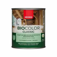 Защитная декоративная пропитка для древесины Neomid BioColor Classic калужница 0,9 л