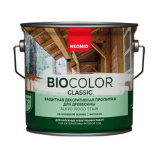 Защитная декоративная пропитка для древесины Neomid BioColor Classic калужница 9 л
