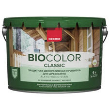 Защитная декоративная пропитка для древесины Neomid BioColor Classic рябина 9 л