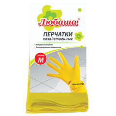 Перчатки хозяйственные латексные Любаша (M) (603784)