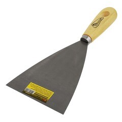 Шпательная лопатка деревянная рукоятка пружинная сталь 100 мм