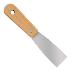 Шпательная лопатка Профи нержавеющая сталь деревянная рукоятка 40 мм