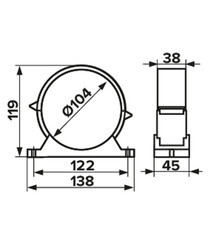 Держатель для круглых воздуховодов ERA с уплотнителем пластиковый d100 мм - фото 2