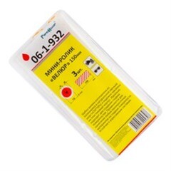 Мини-ролик малярный велюр ось 6 мм d15 мм 150 мм 3 шт