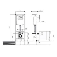 Комплект инсталляции Santek с унитазом Пэк Бореаль с кнопкой белой и сиденьем дюропласт микролифт быстросъем (1.WH30.2.464) - фото 2
