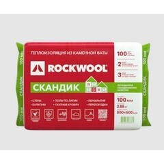 Плиты Лайт Баттс Скандик Rockwool 1200х600х100 мм 4,32 кв.м (6 шт. = 0,432 м3)